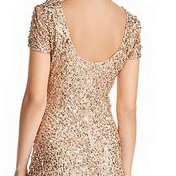 Adrianna Papell Women's Short-Sleeve All Over Sequin Gown - Picture 4 of 5